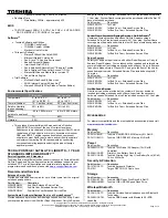 Preview for 2 page of Toshiba A105-S2141 Specifications