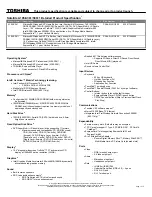 Preview for 1 page of Toshiba A105-S361 Specifications