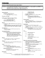 Toshiba A105-S4002 Specifications preview