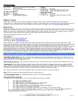 Preview for 3 page of Toshiba A105-S4034 Specifications