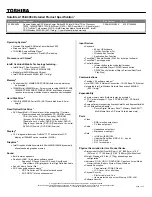 Preview for 1 page of Toshiba A105-S4094 Specifications