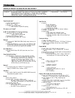 Toshiba A105-S4211 Specifications preview