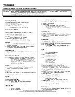 Toshiba A105-S4274 Specifications preview