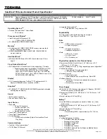 Toshiba A135-S2306 Specifications preview