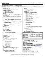 Preview for 1 page of Toshiba A135-S2336 Specifications