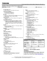 Toshiba A135-S2346 Specifications preview