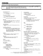 Toshiba A135-S4417 Specifications preview