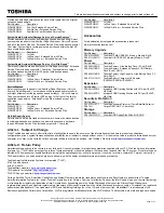 Preview for 2 page of Toshiba A135-S4637 - Satellite - Pentium Dual Core 1.73 GHz Specifications