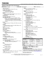 Preview for 1 page of Toshiba A135-S4656 Specifications