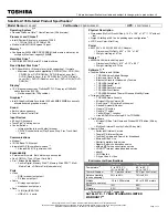 Preview for 1 page of Toshiba A135-S4827 Specifications