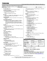 Preview for 1 page of Toshiba A135S4527 - Satellite - Pentium Dual Core 1.73 GHz Specifications