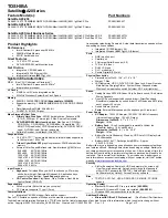 Toshiba A20-S259 - Satellite - Pentium 4 2.66 GHz Specification Sheet preview
