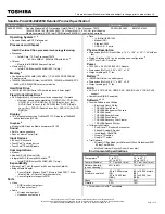 Toshiba A200-EZ2204X - Satellite Pro - Core 2 Duo GHz Specification Sheet preview