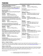 Предварительный просмотр 2 страницы Toshiba A200-EZ2204X - Satellite Pro - Core 2 Duo GHz Specification Sheet