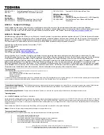 Preview for 3 page of Toshiba A200-ST2041 Specifications