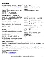 Preview for 2 page of Toshiba A205-S4587 Specifications