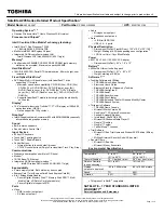 Preview for 1 page of Toshiba A205-S4597 - Satellite - Core Duo 1.86 GHz Specifications