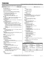 Preview for 1 page of Toshiba A205-S4617 Specifications