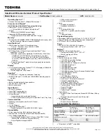 Preview for 1 page of Toshiba A205-S4639 - Satellite - Core 2 Duo 1.73 GHz Specifications