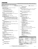 Toshiba A205-S4707 Specifications preview