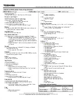 Preview for 1 page of Toshiba A205-S4777 - Satellite - Core 2 Duo 1.66 GHz Specifications