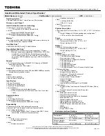 Preview for 1 page of Toshiba A205-S4787 Specifications