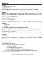 Preview for 2 page of Toshiba A205-S5801 Specifications