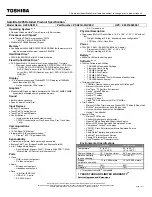 Preview for 1 page of Toshiba A205-S5819 - Satellite - Pentium Dual Core 1.6 GHz Specifications