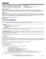 Preview for 2 page of Toshiba A205-S5819 - Satellite - Pentium Dual Core 1.6 GHz Specifications