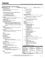 Preview for 1 page of Toshiba A205-S7442 Specifications