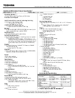 Toshiba A205-S7456 - Satellite - Core 2 Duo 1.5 GHz Specifications preview