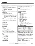 Preview for 1 page of Toshiba A205-SP5820 Specifications