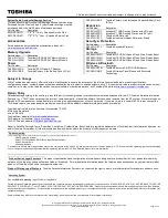 Preview for 2 page of Toshiba A205-SP5820 Specifications