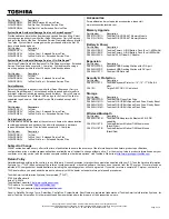 Preview for 2 page of Toshiba A210-ST1616 Specifications