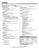 Toshiba A215-S7408 Specifications preview