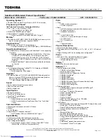 Preview for 1 page of Toshiba A305-S6841 - Satellite - Core 2 Duo 1.83 GHz Specifications