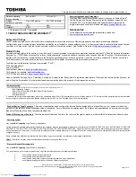 Preview for 2 page of Toshiba A305-S6853 Specifications