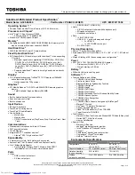 Preview for 1 page of Toshiba A305-S6864 Specification