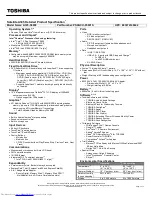 Preview for 1 page of Toshiba A305-S6898 Specifications