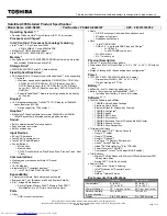 Preview for 1 page of Toshiba A305-S6905 Specifications