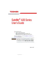 Toshiba A35-S159 - Satellite - Mobile Pentium 4 2.3 GHz User Manual preview