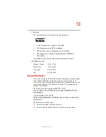 Preview for 13 page of Toshiba A35-S159 - Satellite - Mobile Pentium 4 2.3 GHz User Manual