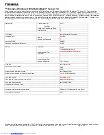 Preview for 3 page of Toshiba A35-S209 Specifications