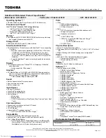 Preview for 1 page of Toshiba A355-S6935 Specifications