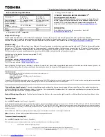 Preview for 2 page of Toshiba A355-S6943 Specifications