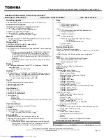 Preview for 1 page of Toshiba A355-S6944 Specifications