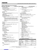 Preview for 1 page of Toshiba A355D-S6922 Specifications