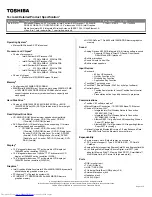 Preview for 1 page of Toshiba A4-S312TD Specifications