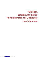 Предварительный просмотр 1 страницы Toshiba A40 Series User Manual