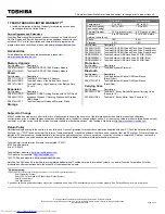 Preview for 2 page of Toshiba A500-ST5608 Specifications